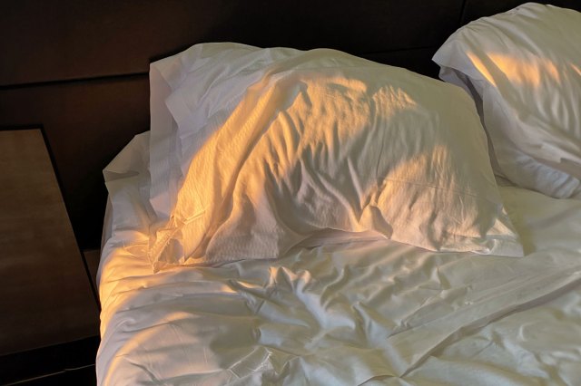 Light streaming onto a pillow