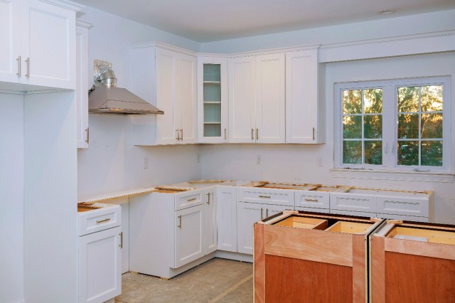 A kitchen being renovated