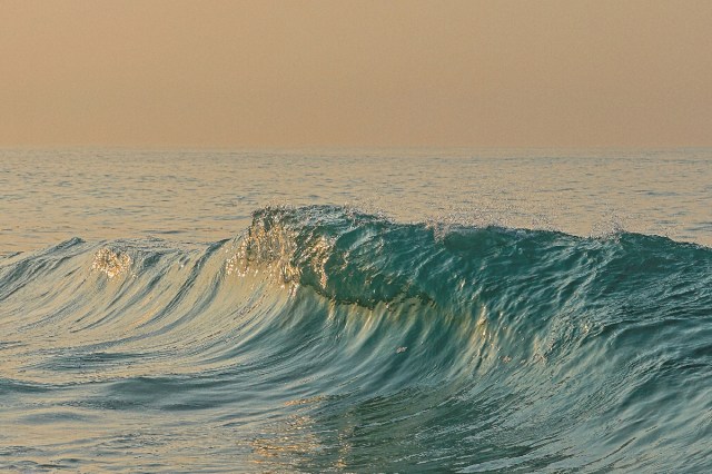 A wave crashing in the ocean