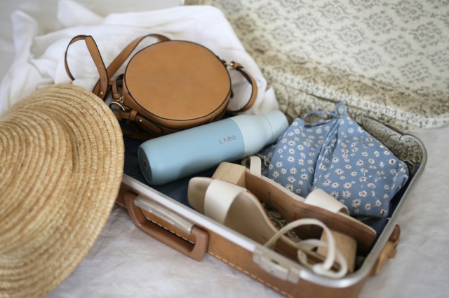 A suitcase packed for a trip 