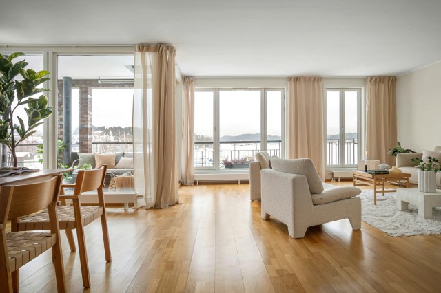 A living room with natural light