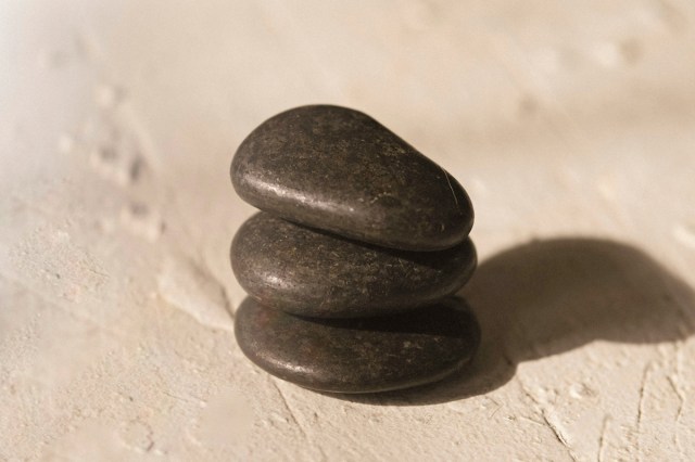 Smooth rocks stacked on top of one another